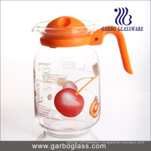 1.6L Blown Glass Jug with Fancy Design Printing